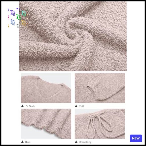 Oversized Sweater Set Fuzzy Fleece Loungewear Matching Lounge Set Chic - Picture 5 of 8